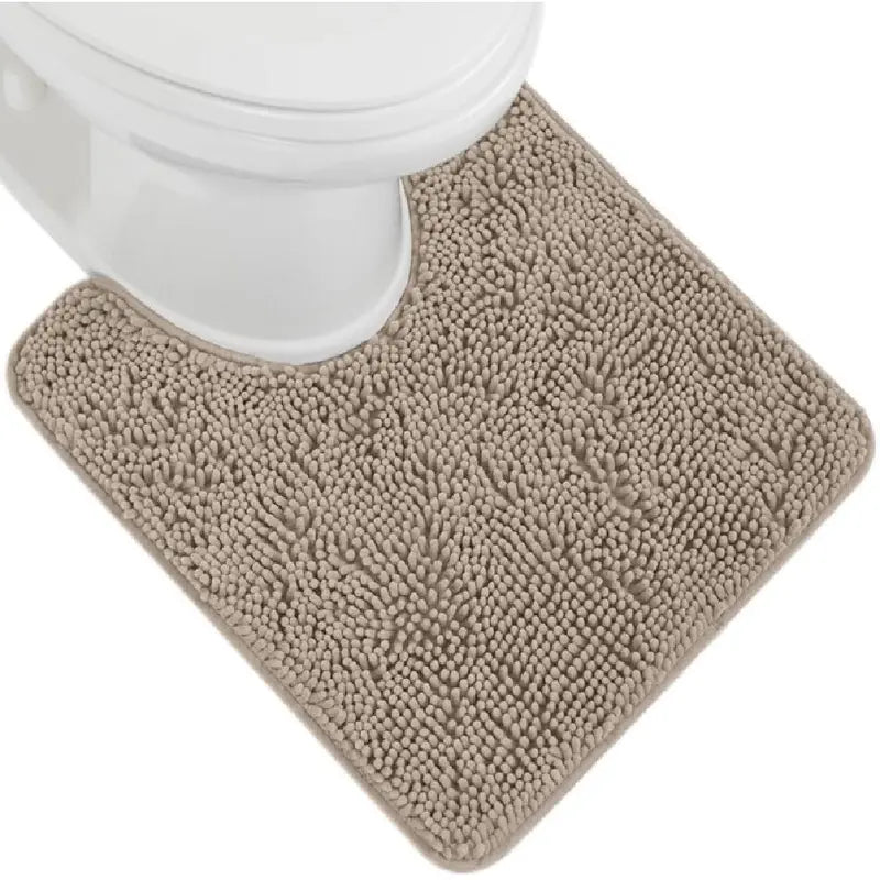 Bath Rug Mat, Thick Soft Absorbent Chenille, Quick Dry Microfiber Mats, Rubber Backing Washable Shower Floor Rugs, US Designed Bathroom Bathmat Home Decor Accessories, 24x17, Grey