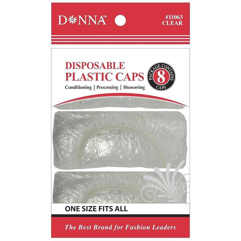 Donna Disposable Plastic Shower Cap 15pcs for Women, Reusable Waterproof Caps for Bathing, Spa and Travel