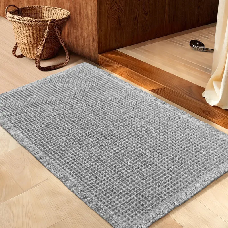IM HOME Waffle Bath Mat Rugs 1/2/3 Piece, Boho Woven Modern Carpet, Absorbent Bathroom Rugs, Soft Washable Bath Rugs with Tassels for Bathroom, Bedroom, Kitchen, Shower, Tub,Halloween