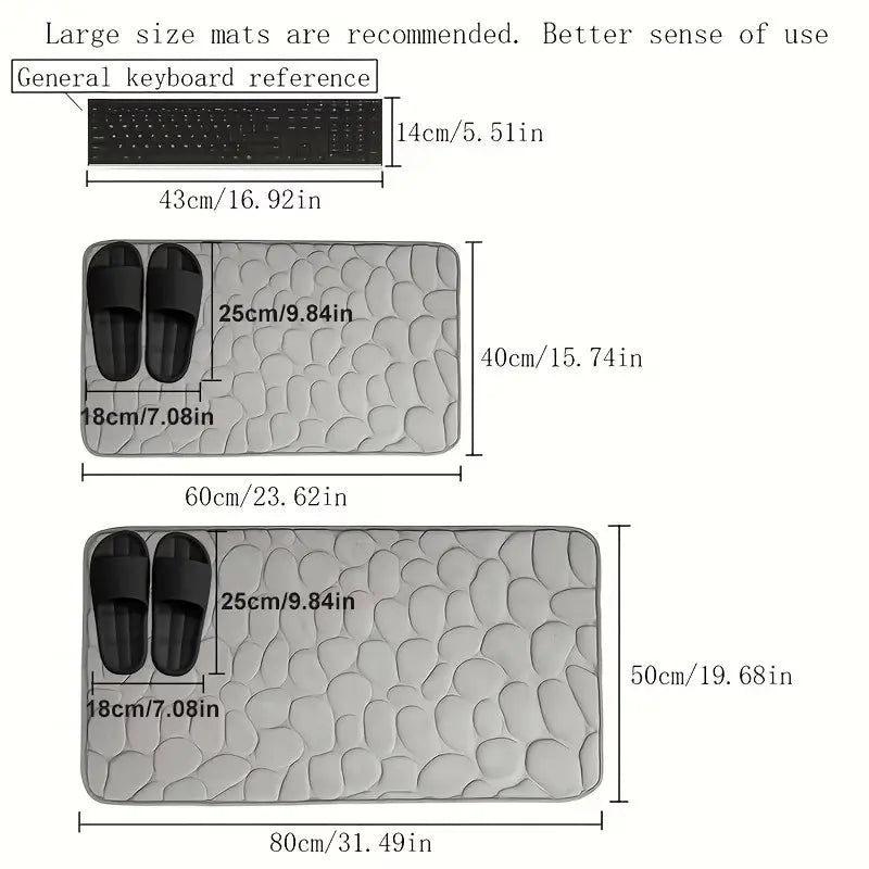 Quick-Dry Non-Slip Memory Foam Bath Mat, Water Absorbing Mat, Water Absorbent Bathmat, Soft Comfort Cozy Bathroom Rug, Ideal Fall Decor Accessory