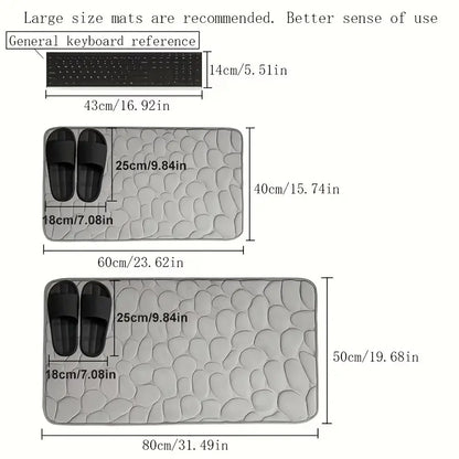 Quick-Dry Non-Slip Memory Foam Bath Mat, Water Absorbing Mat, Water Absorbent Bathmat, Soft Comfort Cozy Bathroom Rug, Ideal Fall Decor Accessory