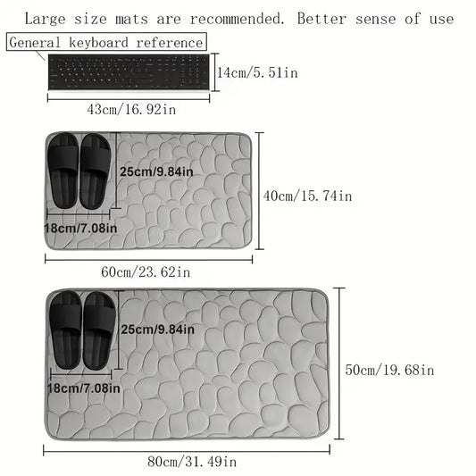 Quick-Dry Non-Slip Memory Foam Bath Mat, Water Absorbing Mat, Water Absorbent Bathmat, Soft Comfort Cozy Bathroom Rug, Ideal Fall Decor Accessory