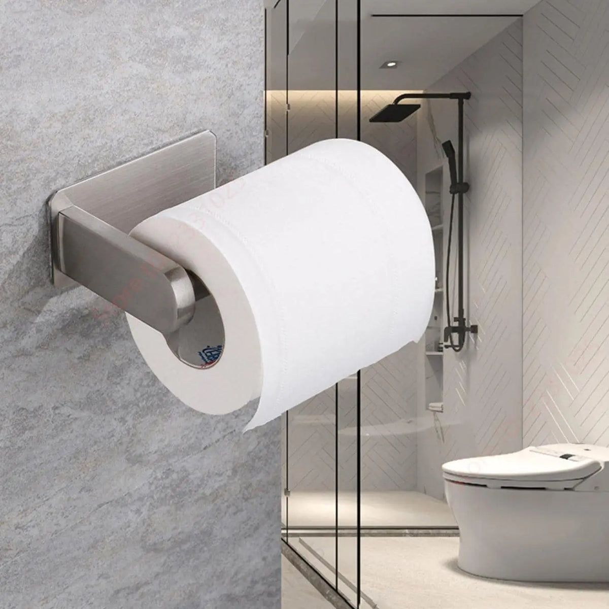Wall-Mounted Toilet Paper Holder, Toilet Paper Organizer, Toilet Paper Storage Rack, Self-Adhesive Stainless Steel Toilet Paper Dispenser for Kitchen and Bathroom, Durable and Convenient Bathroom Accessories #GLOBAL PICKS