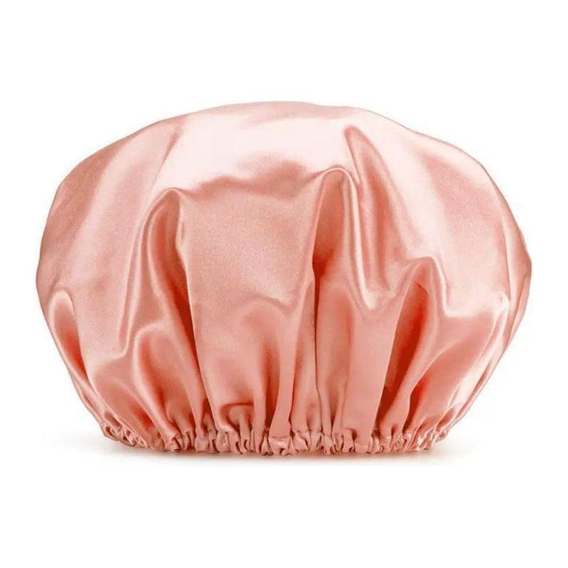 Women’s Double-Layer Waterproof Elastic Shower Cap, Reusable Eco-Friendly Leak-Proof Hair Protection Head Cover, Lightweight Multi-Purpose Accessory for Bathing Skincare Cooking And Daily Hair Care Routines