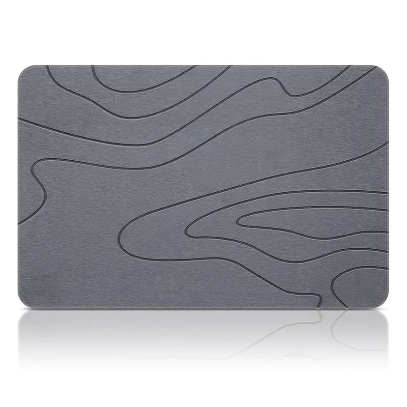 Stone Bath Mat – Non-Slip Diatomaceous Earth Shower Mat, Super Absorbent & Quick-Drying Bathroom Floor Mat, Easy-to-Clean Diatomite Bath Stone for Safer, Dryer Steps (23.6" x 15.4", Gray)