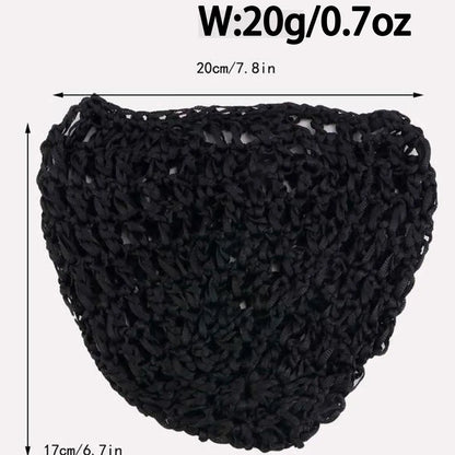 3 Counts Hollow Out Crochet Hair Net Caps, Stretchy Breathable Hair Wraps for Women, Ideal for Face Cleansing, Styling & Salon Use