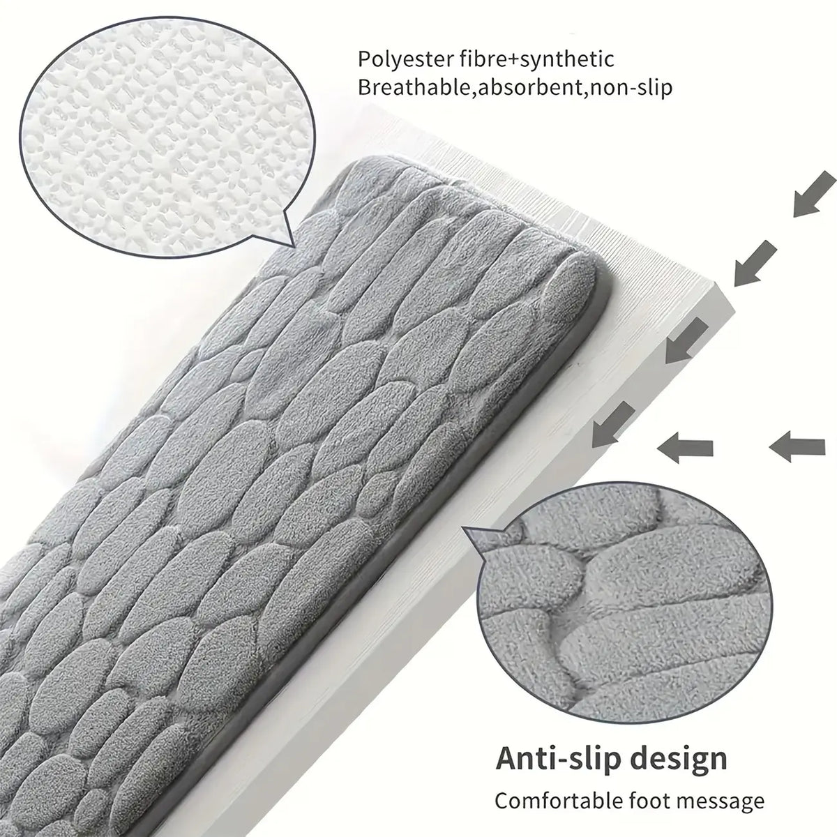 Quick-Dry Non-Slip Memory Foam Bath Mat, Water Absorbing Mat, Water Absorbent Bathmat, Soft Comfort Cozy Bathroom Rug, Ideal Fall Decor Accessory