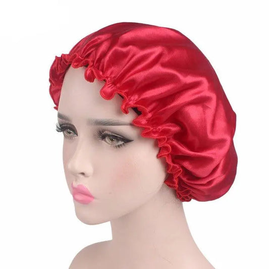 Single Layered Bonnet - Pink Satin Hair Care Hat for Soft Comfort and Style