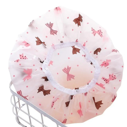 4pcs Shower Cap Waterproof Shower Cap Shower Cap, Reusable Shower Cap, Thickened Waterproof Shower Cap, Shower Cap Supplied By Spa Hair Salon, Kitchen Smoke Proof, Bathroom Accessories, Plastic Shower Caps