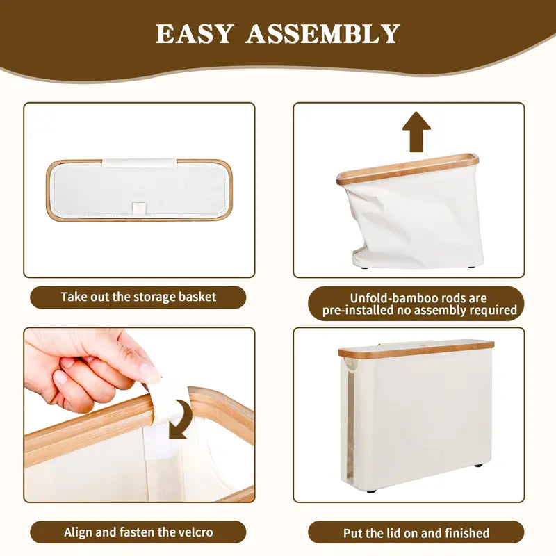 MAYSTAR Toilet Paper Basket, Toilet Paper Storage with Lid, Toilet Paper Organizer for Bathroom, Free Standing Toilet Paper Holder with Storage