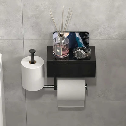 Bathroom Toilet Paper Holder, 1 Count Wall Mounted Punch Free Storage Rack, Waterproof & Rust Proof, Suitable for Bathroom & Toilet, Bathroom Accessories Organizer, Bathroom Gadgets