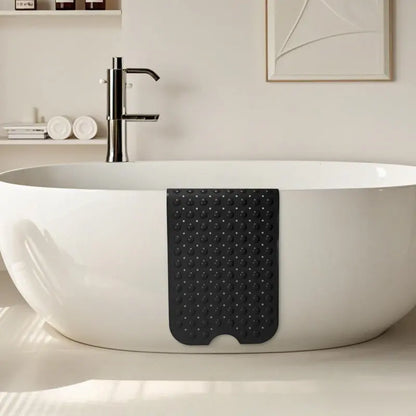 Nonslip PVC Bathtub Mat - 47x16 inch Extra Long Soft Cushioned Bathroom Mat with 200+ Suction Cups, Drainage Holes, Massage Texture, Machine Washable Easy to Clean, Safe for Kids, Home Bathroom Supplies