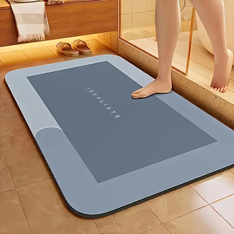 Geometric Anti-Skid Diatomite Bath Mat - Highly Absorbent, Fast Absorb with Diatomite Construction for Fast Soak, Anti-Mold, Machine-Washable Reusable Floor Mat for Shower, Tub