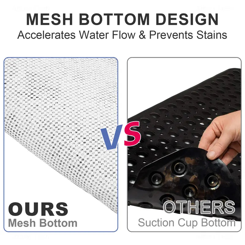 NiHome Non-Slip Shower Mat,27"x27"Square Shower Mat, Shower Floor Mat, Loofah Textured Comfort with Efficient Drainage to Fit for Bathroom accessories