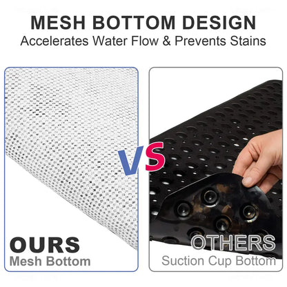 NiHome Non-Slip Shower Mat,27"x27"Square Shower Mat, Shower Floor Mat, Loofah Textured Comfort with Efficient Drainage to Fit for Bathroom accessories