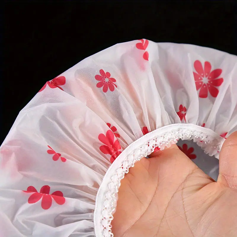 Waterproof Shower Cap Set, Durable & Reusable Plastic Shower Caps for Spa, Hair Salon & Kitchen Use, Essential Bathroom Accessory