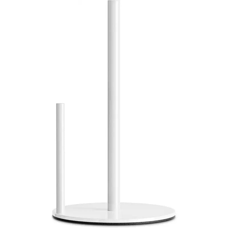 Paper Towel Holder Black, Premium Stainless Steel Kitchen Roll Dispenser, Countertop Roll Organizer with Weighted Base