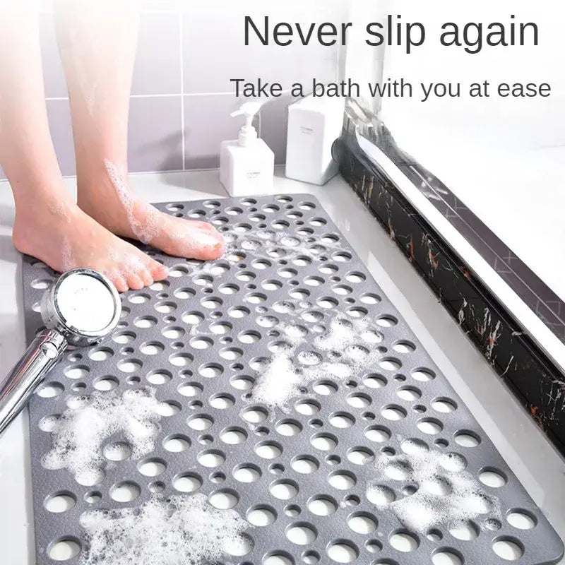 Rectangular PVC Anti-Skid Bath Mat with Suction Cups, Waterproof Slip-Resistant Grip Bathtub Mat for Shower Safety, Home Bathroom Supply, Anti-Skid Bath Mats, Grip Bath Mats