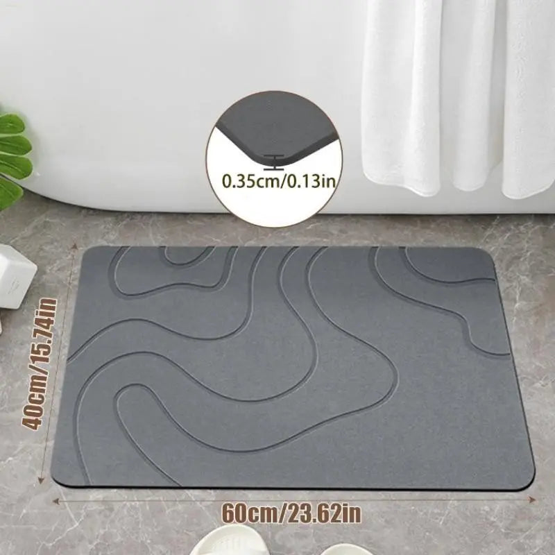 High-Density 2000g/m² Absorbent Bath Mat, Quick-Dry Non-Slip Rubber Bottom, Bathroom Rug, Indoor Door Mat, Summer Home Decor, Bath Mats For Bathroom, Nonslip Bathroom Rugs, Quick Drying Bath Mat