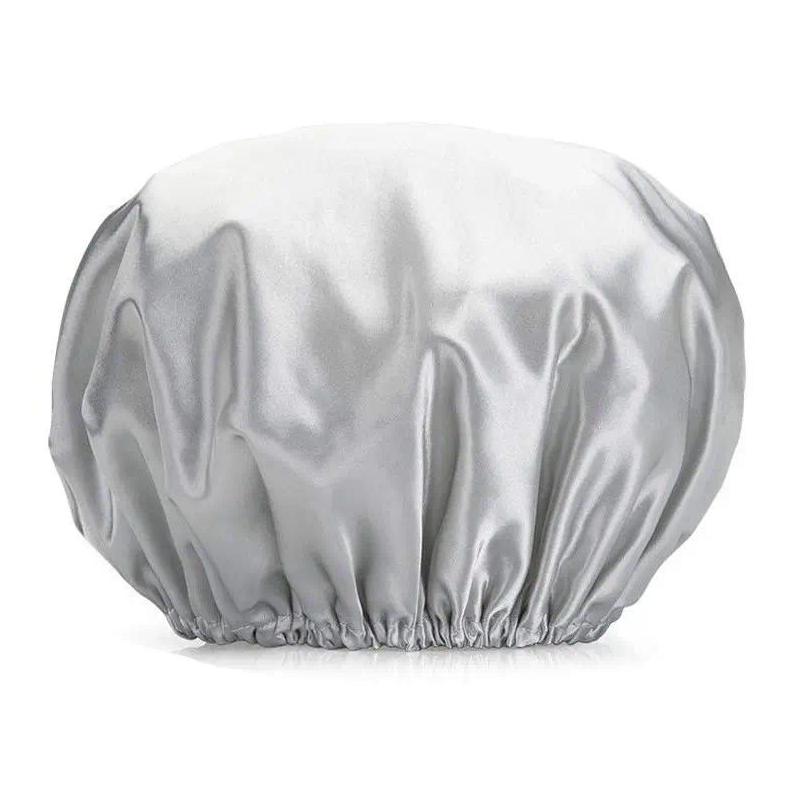 Women’s Double-Layer Waterproof Elastic Shower Cap, Reusable Eco-Friendly Leak-Proof Hair Protection Head Cover, Lightweight Multi-Purpose Accessory for Bathing Skincare Cooking And Daily Hair Care Routines