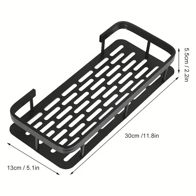 No-Drill Bathroom Shelves, Space-Saving Shower Organizer, Bathroom Organizers for Shampoo, Cosmetics and Soap, Easy-to-Install Durable Bathroom Accessories Caddy Utility Shelf
