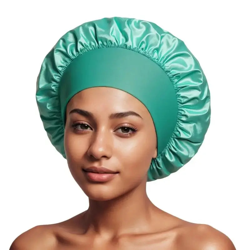 Women's Adjustable Reusable Waterproof Non-Woven Shower Cap, Random Color Shipped Fashion Bathroom Home Supply Accessory