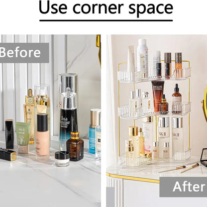 1pc Large-Capacity 2-3 Tier Corner Storage Rack - Lightweight, Durable, Space-Saving Home Organizer for Bathroom, Bedroom, Holds Cosmetics, Beauty Tools, Bathroom Organizer countertop