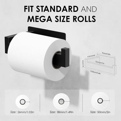 Auxmir Self-Adhesive Toilet Holder - No-Drilling Premium Thick SUS304 Stainless Steel, Rustproof, Durable 11lb Capacity Portable Toilet Paper Holder for Bathroom, RV