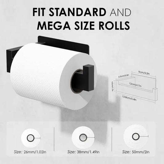 Auxmir Self-Adhesive Toilet Holder - No-Drilling Premium Thick SUS304 Stainless Steel, Rustproof, Durable 11lb Capacity Portable Toilet Paper Holder for Bathroom, RV
