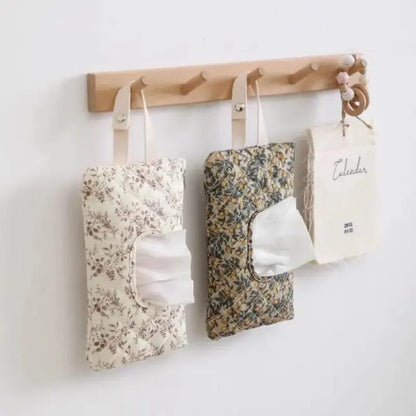 Floral Print Car Interior Suspension Seat Wipe Pouch - Eco-Friendly, Lightweight Portable Dispenser for Tissues, Wet Wipes, Diapers - Gift for Stroller Travel, Airplane Rides, Daily Car Stowing & Tidying