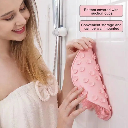 Textured Surface Suction Bath Mat - Shower-Ready Pad with Power Suction Keeps Footing Secure, Stays Put, Double-Sided for Deep Cleaning & Foot Massage, Mildew-Resistant Stays Cleaner, Durable Space-Saving Bathroom Essential for Safe Comfortable Bath Time