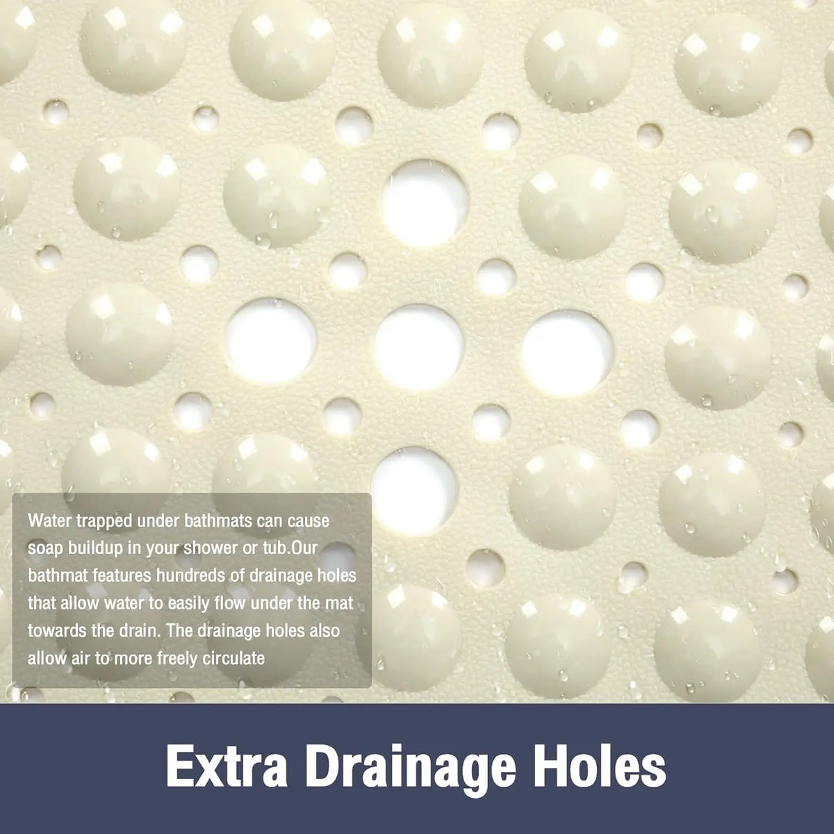 1pc Square Anti-Slip Shower Mat 21*21inch / 53*53cm PVC Shower Pad, Nonslip Shower Mat, Bathtub Massage Safety Mat, Fast Drainage Quick Dry Easy Clean, Suitable for Bathroom Kitchen Doorway, Bathroom Floor Mat