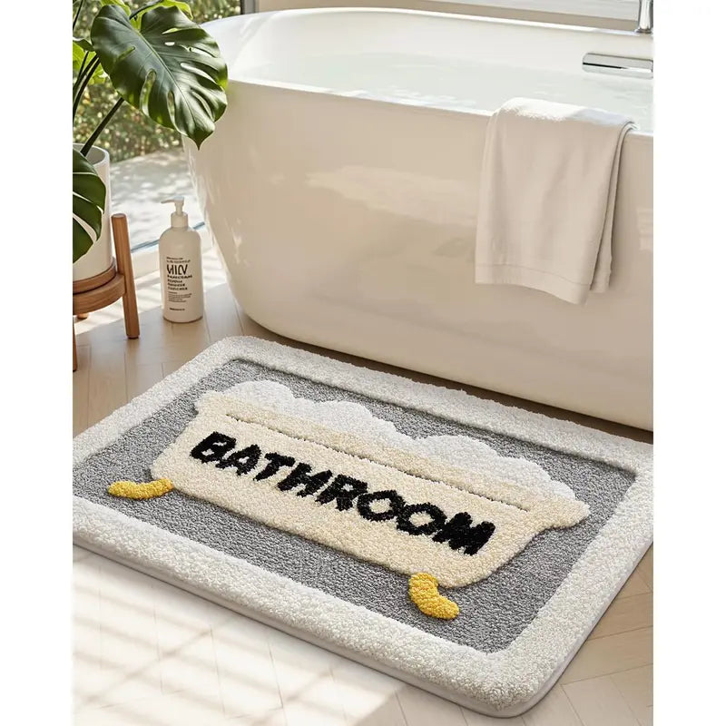 DEXI Traditional Rectangle Bathroom Rug Set - 20x32in Cozy Microfiber Bath Mat with Anti-Slip Pad, Highly Absorbent, Stops Floor Bunching, Durable, Cold-Washable, Easy-Clean, Quick-Dry (Prints: Green Leaf/Pink Flower/Beige)