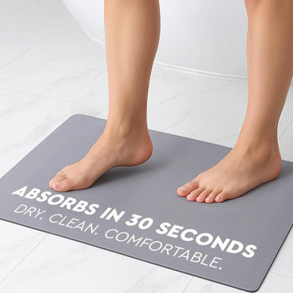 Bath Mat - Super-Absorbent & Quick-Dry Poolside Mat & Outdoor Shower Mat with Non-Slip Rubber Backing, Machine Washable & Odor Resistant - 16x24 in, Black