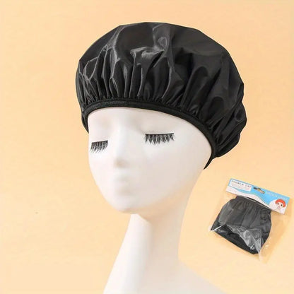 Women's Thick Reusable Bath Cap - 1pc Elastic Tight Fit for Long Hair, Hair Care & Oil Treatments, Shower Use (Home & Bathroom Supply)