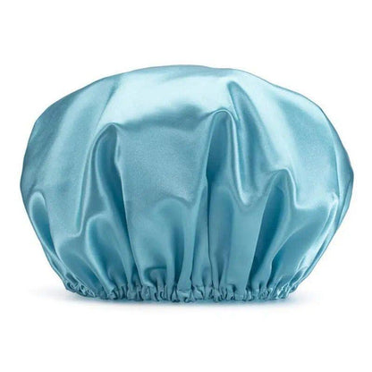 Women’s Double-Layer Waterproof Elastic Shower Cap, Reusable Eco-Friendly Leak-Proof Hair Protection Head Cover, Lightweight Multi-Purpose Accessory for Bathing Skincare Cooking And Daily Hair Care Routines