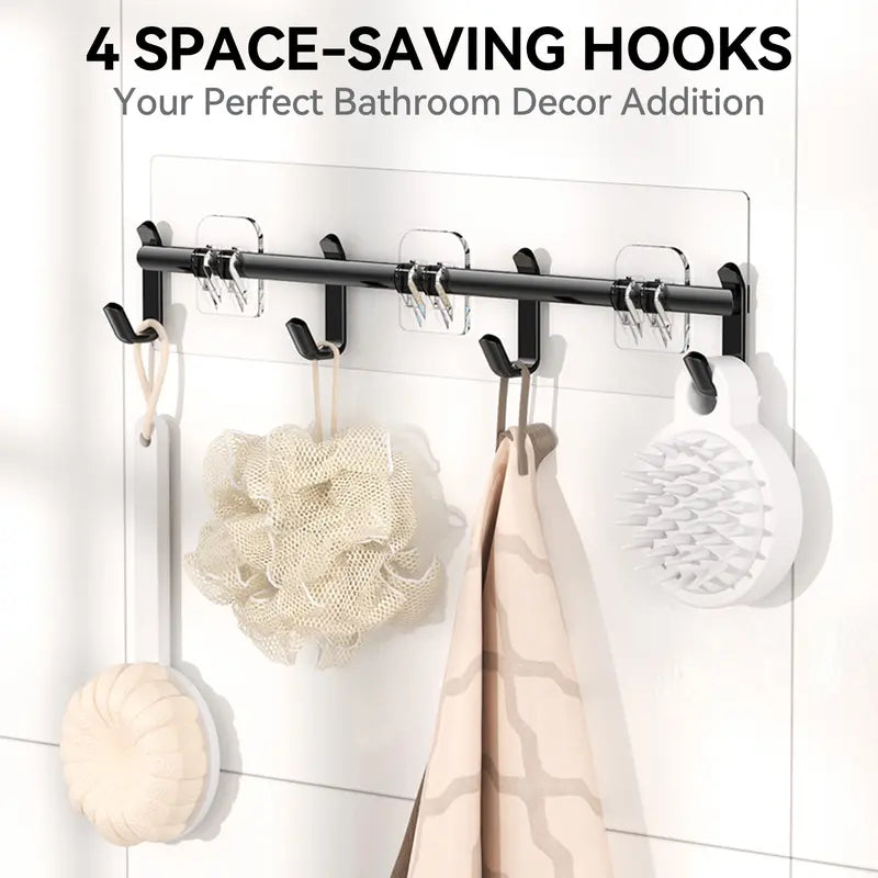 YASONIC  Shower Caddy, 2/5/6 Pack Black bathroom accessories, wall organizer, No Drill Bathroom Shower Organizers With Removable Hooks, Rust Proof Shower Shelves For Inside Shower, free wall mountshower organizer summerwins,home essentials