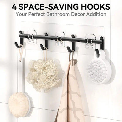 YASONIC  Shower Caddy, 2/5/6 Pack Black bathroom accessories, wall organizer, No Drill Bathroom Shower Organizers With Removable Hooks, Rust Proof Shower Shelves For Inside Shower, free wall mountshower organizer summerwins,home essentials