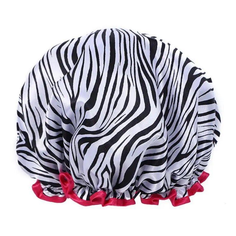 Women’s Double-Layer Waterproof Elastic Shower Cap, Reusable Eco-Friendly Leak-Proof Hair Protection Head Cover, Lightweight Multi-Purpose Accessory for Bathing Skincare Cooking And Daily Hair Care Routines