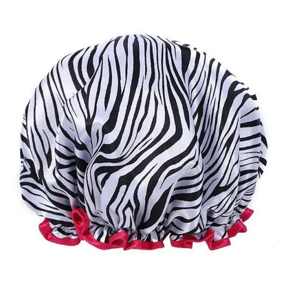 Women’s Double-Layer Waterproof Elastic Shower Cap, Reusable Eco-Friendly Leak-Proof Hair Protection Head Cover, Lightweight Multi-Purpose Accessory for Bathing Skincare Cooking And Daily Hair Care Routines