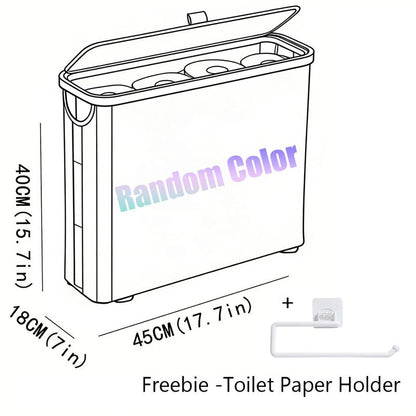 MAYSTAR Toilet Paper Basket, Toilet Paper Storage with Lid, Toilet Paper Organizer for Bathroom, Free Standing Toilet Paper Holder with Storage