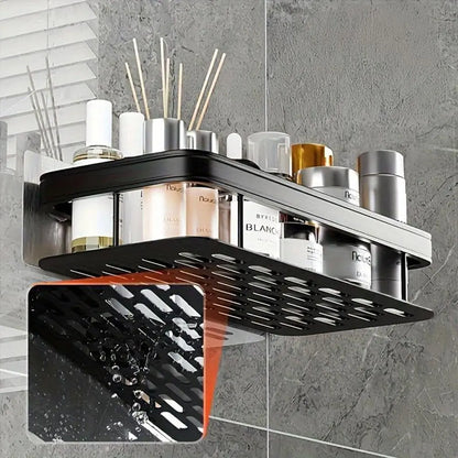 Bathroom Shelf, 2 Counts/set Wall Mounted No-drill Hanging Shower Organizer, Space-saving Organizer with Hook, Shower Rack, Bathroom Accessories, Shower Bath Tool, Home Goods Shower Caddy, Shower Storage Set