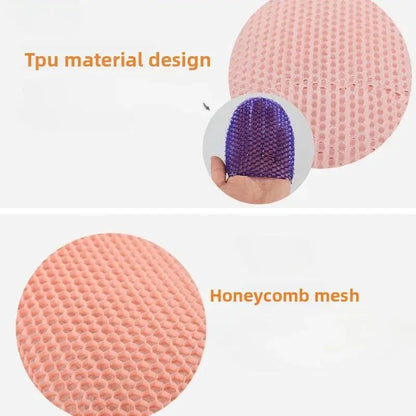 TPU Honeycomb Exfoliating Shower Finger Glove Caps - Anti-Bacterial, Breathable, Odorless Bath Gloves, Gentle Exfoliation, 1 Size Beauty, Adult Cleansing Tool, Geometric EVA Body Care Accessory, Massaging Bathroom Home Supply, Accessories for Women