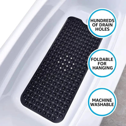Bathtub & Shower Mat with Suction Cup Design, Non-slip Folding Bath Mat, Bathroom Accessories, PVC Bath Mat