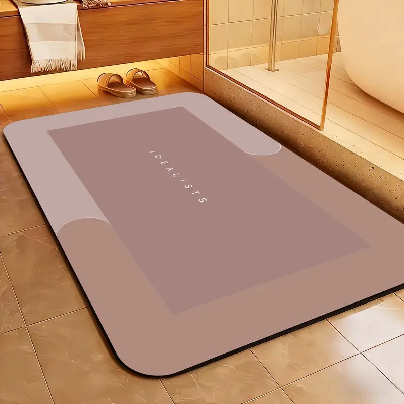 Geometric Anti-Skid Diatomite Bath Mat - Highly Absorbent, Fast Absorb with Diatomite Construction for Fast Soak, Anti-Mold, Machine-Washable Reusable Floor Mat for Shower, Tub