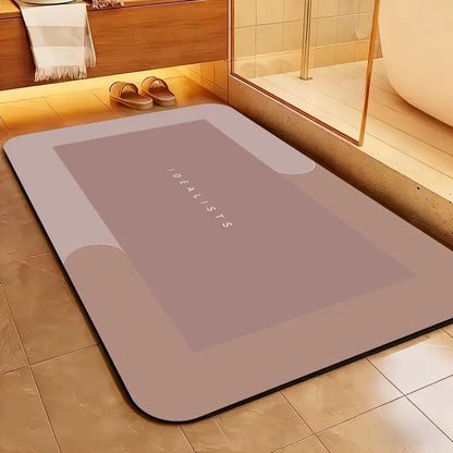 Geometric Anti-Skid Diatomite Bath Mat - Highly Absorbent, Fast Absorb with Diatomite Construction for Fast Soak, Anti-Mold, Machine-Washable Reusable Floor Mat for Shower, Tub