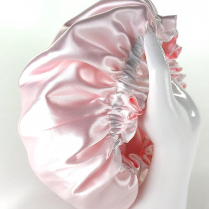 Reversible Silky Satin Hair Bonnet for Adults Kids & Newborns Adjustable Sleep Night Cap for Curly Hair Protection Perfect Gift