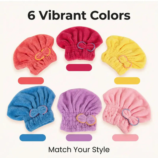 3PCS Women's  Microfiber Coral Fleece Hair Drying Caps - Super Soft, Lightweight, Ultra Absorbent, Fast Drying, Breathable, Portable, Elastic-Fit Shower Turban Wraps for Adults, Bathroom Accessories & Home Essentials, Random Delivery of 3 Vibrant Colors