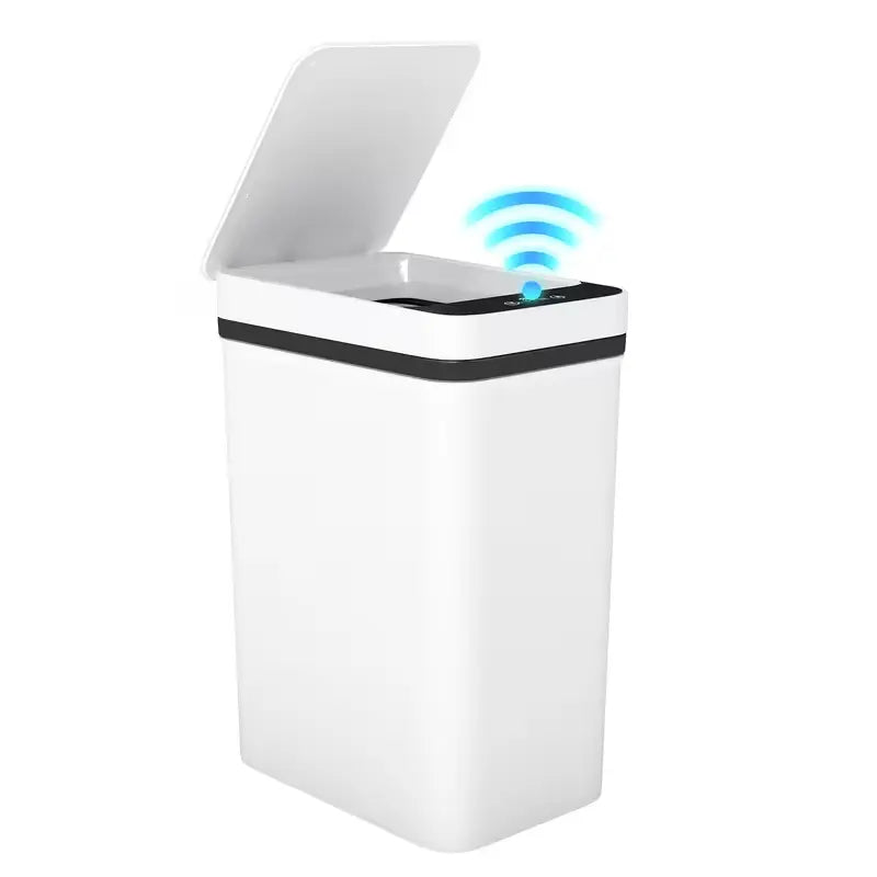 Summerwins Modern Smart Motion Sensor Trash Can - ABS, With Lid, Plastic Pack, Waterproof, Space-Saving, Multifunctional, Eco-Friendly Automatic Induction Nordic Style Modern Bathroom Accessory for Home Bathroom, Office (Automatic Trash Bins, Smart Bin),