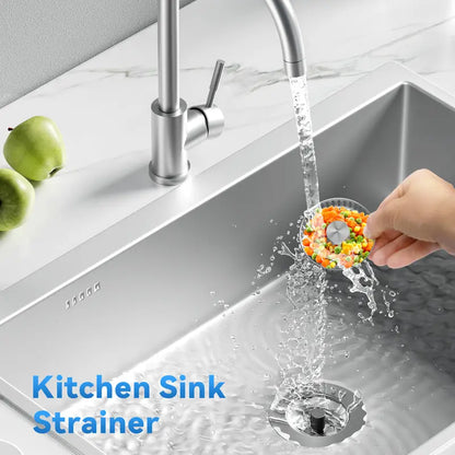 JOMST 3-in-1 Kitchen Sink Drain Strainer Stainless Steel Sink Plug Deodorizing Anti-Clog Basket Strainer for US Standard 3-1/2 Inch Drains 304 Stainless Steel Quality